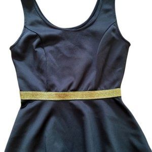 ⭐Peplum top w/ black with gold waste band Size S